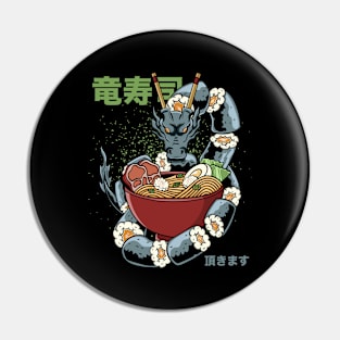 Kawaii Sushi Dragon Roll Japanese Ramen Anime And Manga Pin