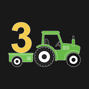 Kids 3rd Birthday Boys Tractor Farmer Birthday T-Shirt