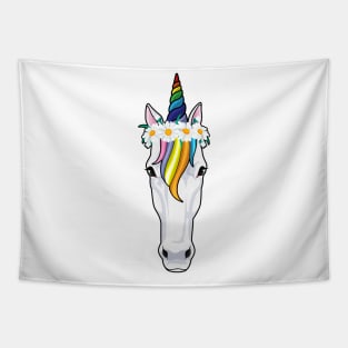 Unicorn with Flowers Tapestry