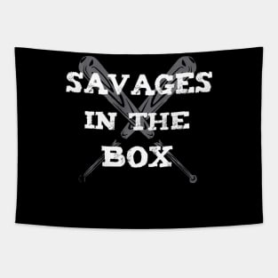 New York Baseball Savages in the Box Baseball and Bat Tapestry