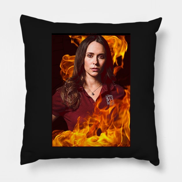 911 - Maddie Buckley - Flames Pillow by vickytoriaq