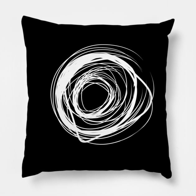 scribble circle Pillow by kinseyroehmtattoos