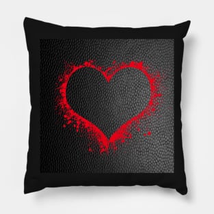 Red Heart Splatter on Black Background Graphic Designed Valentine's Day Gifts Pillow