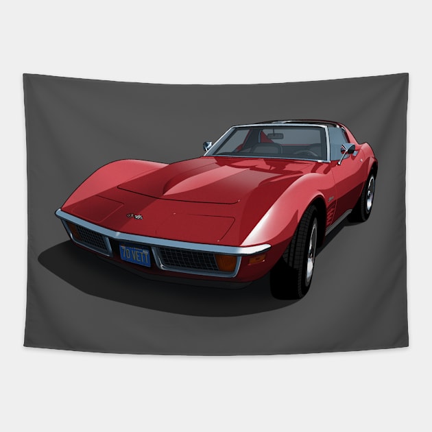 1970 Corvette Stingray in Marlboro Maroon Tapestry by candcretro