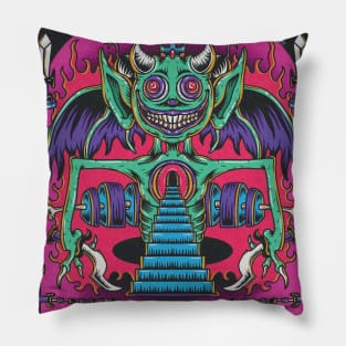 Monster Green Little Devil Heart Pillow