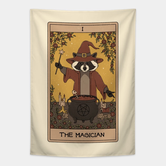 The Magician - Raccoons Tarot Tapestry by thiagocorrea