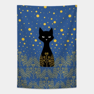 Night Cat Tapestry