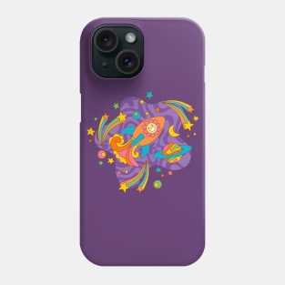 Groovy Cosmic Adventure_Bg Purple Phone Case