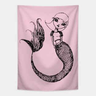 Mermaid Sketches Series: Sweet Mermaid Tapestry