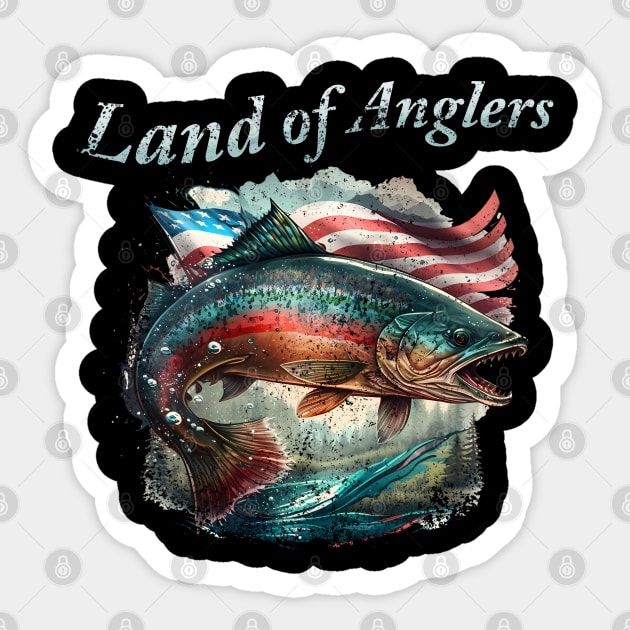 Land of Anglers - Fishing America - Sticker