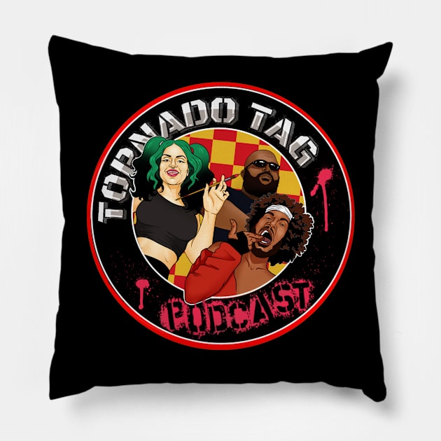 Tornado Tag Podcast (Rem,Cosmic,Seaton) v1 Pillow by Iwep Network