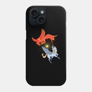 Animals of Mythology - Phoenix vs Pegasus Phone Case