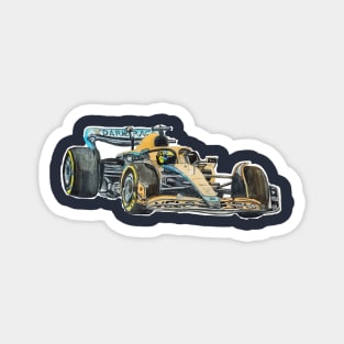 Racing Car in watercolours pattern illustration, Formula 1 watercolours Magnet