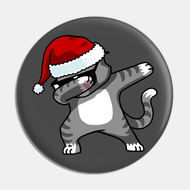 Santa Hat Dabbing Cat T-Shirt Christmas Gifts for Cat Lovers Pin by vo_maria