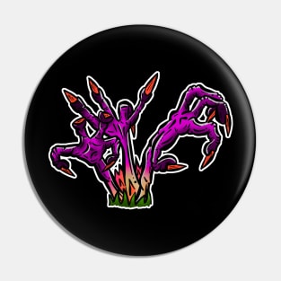 Zombie Fingers From the Grave - Putrid Purple Pin