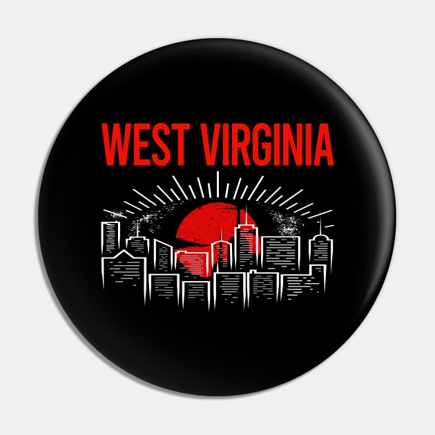 Red Moon West Virginia Pin by flaskoverhand