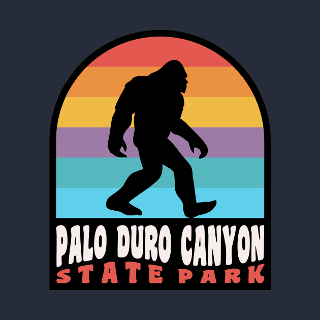 Palo Duro Canyon State Park Bigfoot Sasquatch Retro Sunset by PodDesignShop