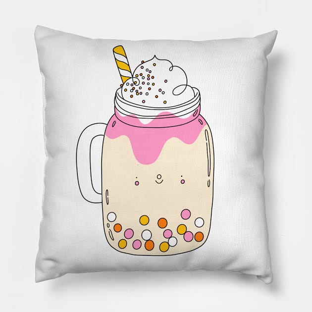 Sweet bubble cocktail character Pillow by Stolenpencil