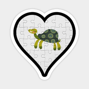 Jigsaw  Turtle Heart Design - Fish Turtle Magnet