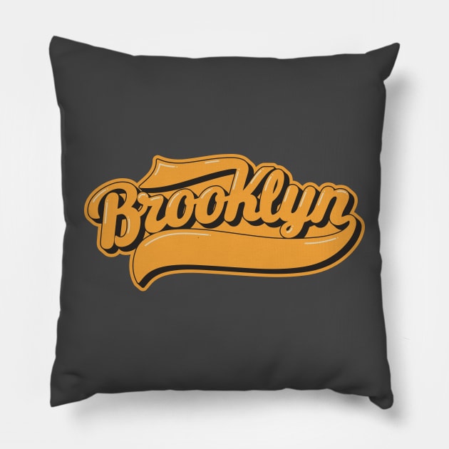 New York Brooklyn - Brooklyn Schriftzug - Brooklyn Logo Pillow by Boogosh