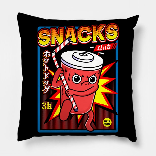 snacks club soda Pillow by fridaemundae