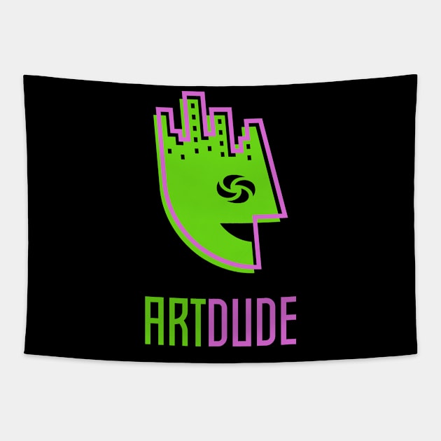 YourArtDude Logo In Lime And Pink Tapestry by yourartdude