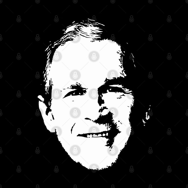 George Bush White On black Pop Art by Nerd_art