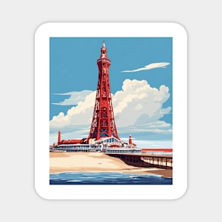 Blackpool Tower Lancashire West Bretton United Kingdom Vintage Travel Tourism Art Magnet