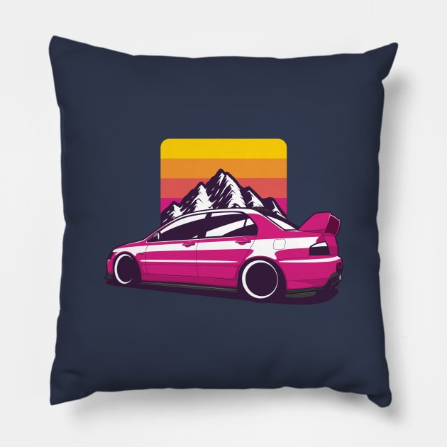 Pink Lancer EVO 8 Pillow by KaroCars