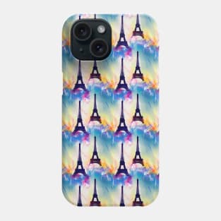 Eiffel Tower Paris Vintage Abstract Pattern Water Color Phone Case