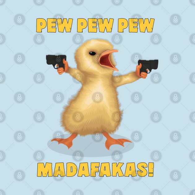 A Funny Bird Holding Guns And Says : PEW PEW PEW, MADAFAKAS! by Ghean