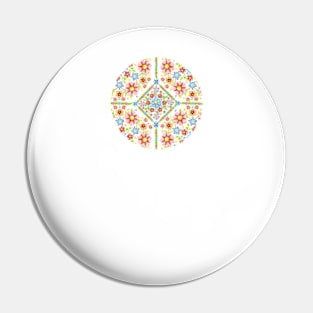 Millefiori Floral Pattern Pin