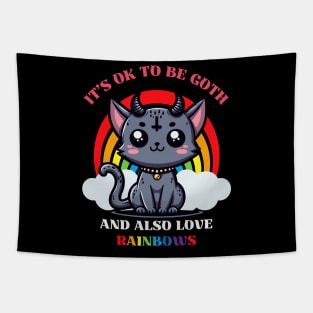 Be Goth and Also Love Rainbows Tapestry