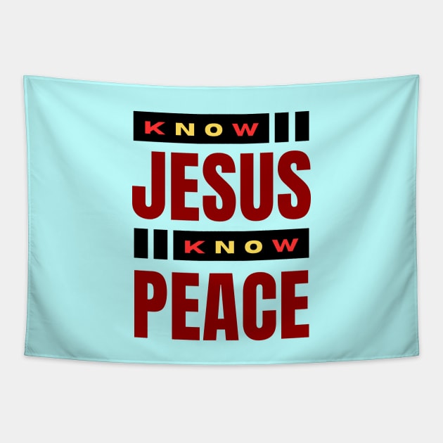 Know Jesus Know Peace | Christian Typography Tapestry by All Things Gospel