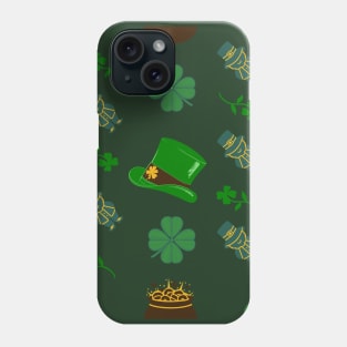 Leprechaun Clover Gold Pot Pattern, St. Patrick's Day Phone Case