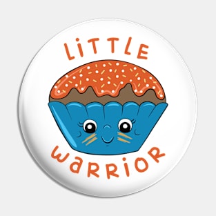 Little Warrior - Cute Warrior Cupcake Design - Blue Pin