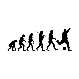 Soccer Human Evolution Silhouette Art T-Shirt