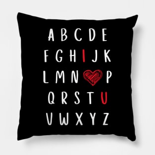 Nursery Teacher Gift Valentine Alphabet I Love You Pillow