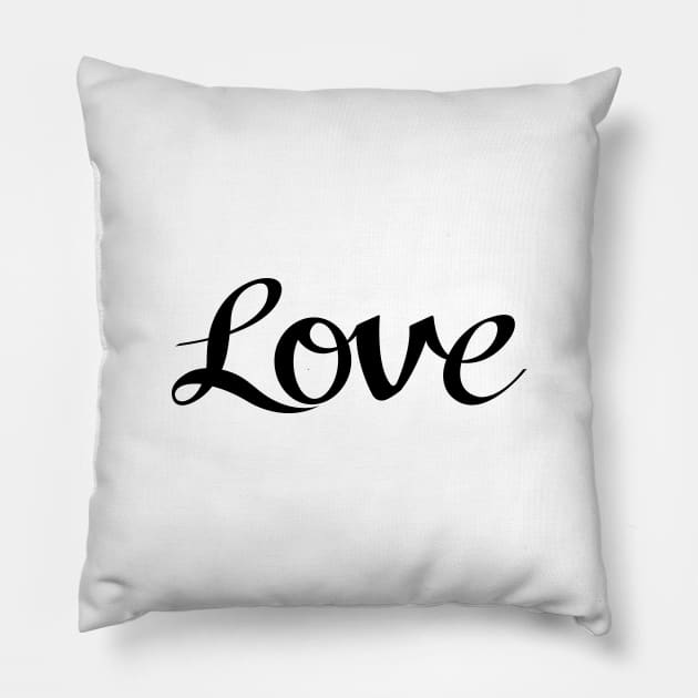 Love Script in Black Pillow by NataliePaskell