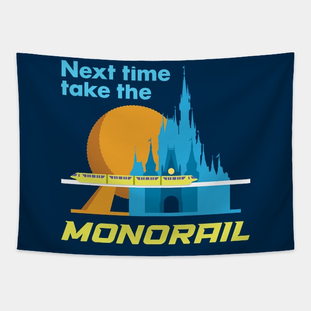 Next Time Take The Monorail Tapestry by Rosado