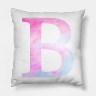 The Letter B Pink and Blue Design Pillow