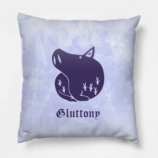 Pig's Sin of Gluttony Merlin Pillow by Lucile