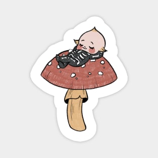 - sleeping on a mushroom Magnet