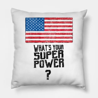 USA What's your superpower flag? Pillow