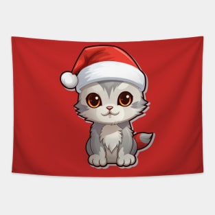 Cute Xmas Cat Tapestry