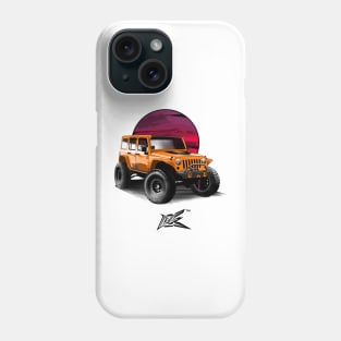 jeep wrangler rubicon orange Phone Case