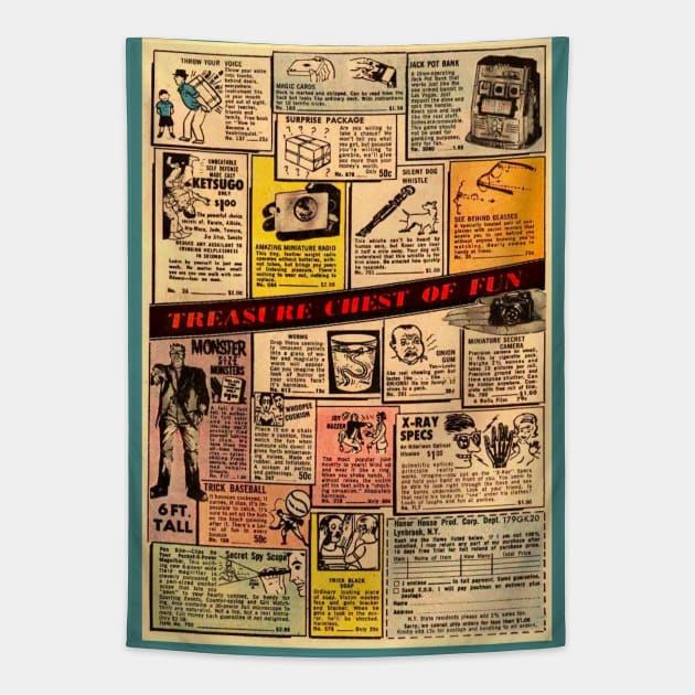 Vintage Comic Book Ads Tapestry by BlueLine Design