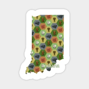 Indiana State Map Board Games Magnet