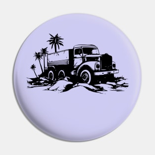 vintage heavy truck - desert - palm tree Pin