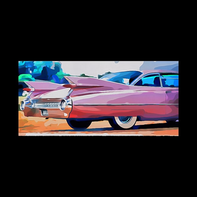 Cartoon style Pink cadillac by GlamourFairy